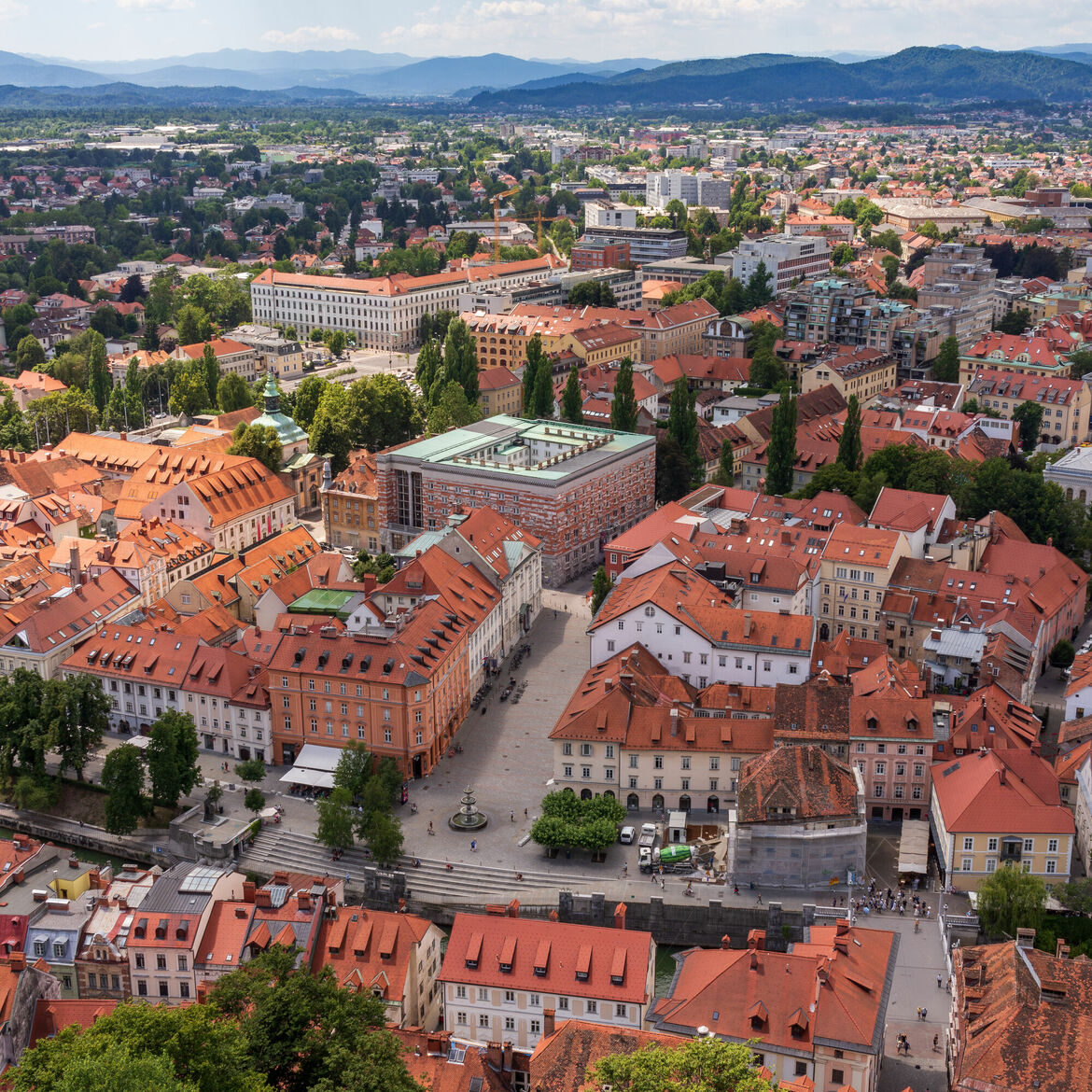 Blick über die Stadt Ljubljana